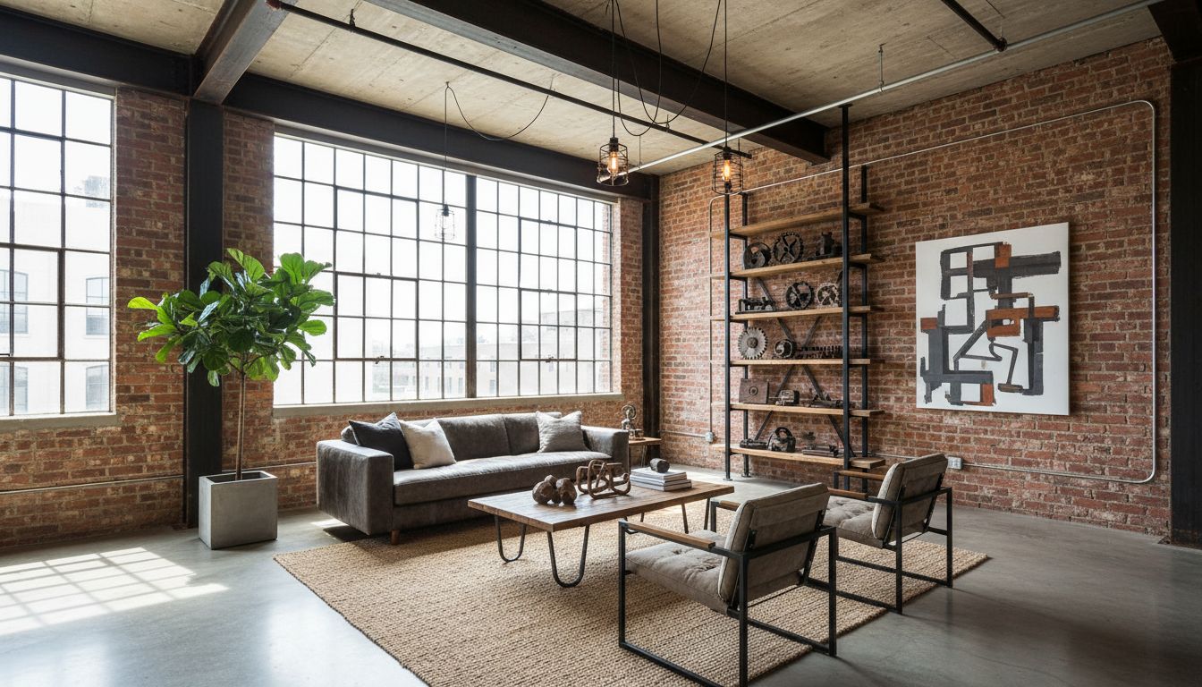 Industrial living room design idea